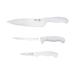 Taylor 5274195 3 Piece Knife Set w/ White Nylon/Silicone Handles, High Carbon German Steel, 3-Piece