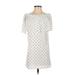 Zara Casual Dress - Shift Boatneck Short sleeves: White Dresses - Women's Size Small