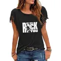 We Will Rock You t-shirt Casual in nappa di cotone da donna Queen Rock Band Tees manica corta