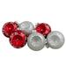 6ct Red and Silver Retro Reflector Matte Glass Christmas Ball Ornament Set 2.75" (70mm)