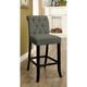 Rustic Fabric Upholstered Counter Height Dining Chair Set of 2, Modern Side Chair with Button Tufted & Scrolled Chair Backs