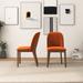 Bellar Mid Century Modern Linen/Velvet Dining Chair (Set of 2)