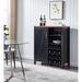 Farmhouse Wine Cabinet with 12-Bottle Rack and Adjustable Shelves