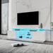 Black TV Stand for 80 Inch TV Stands, Media Console Entertainment Center Television Table, 2 Storage Cabinet