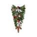 24" Pre-Decorated Red and Silver Holly Ball and Pine Cone Artificial Christmas Teardrop Swag - Unlit