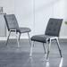 Grey Grid armless high back dining chair 2-piece set with metal legs