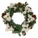 Decorated Cream Colored Poinsettia and Berry Artificial Christmas Wreath 24-Inch Unlit - 24"
