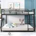 Bunk Bed Industrial Steel Bed Frame Loft Bed Metal Structure Floor Bunk Bed for Apartment (No Box Spring Needed)