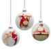 Set of 3 Glass Norman Rockwell Christmas Disc Ornament - 3"