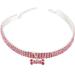 Mini Bone Shape Pendant Shining Rhinestone Pet Ring Dog Collar Luxury Pet Supplies Pet Collar Adjustable Buckle Chain Necklace for Pet Dog (Pink Size M)