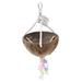 FRCOLOR Nature Coconut Shell Basket Swing Toy Bed Cotton Rope Grind Stone Color Bead Chain Stand Bite Small Cage Lair Hanging Cave Hammock Pet Supplies