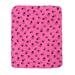 FRCOLOR Pet Blanket for Dog Cat Animal Paw Double-sided Fleece Blankets All Year Round Puppy Kitten Bed Sleep Mat 60x70cm (Rose Red Background with Black Paws)