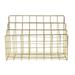 Nordic Style Iron Art Grid Storage Rack Book Holder Three Layer Desktop Magazine Shelf Home Organizer Decoration(Gold)