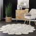 Round White Color Hand Braided Home Decorative Area Rug Living room Area rug Indoor Outdoor Carpet Door Mat-2x2 Square Feet (24x24 Inch)