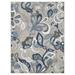 HomeRoots 473675 8 x 8 ft. Round Jacobean Floral Indoor Outdoor Area Rug Blue & Grey