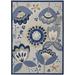 HomeRoots 479403 12 x 15 ft. Blue & Gray Floral Non Skid Indoor & Outdoor Rectangle Area Rug