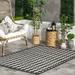 nuLOOM Valery Checkered Indoor/Outdoor Area Rug 5 x 8 Black And White