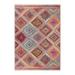 Indian Hand Woven Jute Cotton Square Area Rug Geometric Multicolor Living Room Floor Mat Dining Room Carpet 5x5 Feet