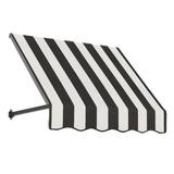 Awntech 3.375 ft Dallas Retro Fixed Awning Acrylic Fabric Black/White Stripe