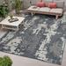 Priyate Florida Modern Abstract Outdoor Area Rugs Crafted with Polypropylene Yarns & Quick Makeover for Your Home| Stain & Water Resistant - 6â€™7â€� x 8â€™10â€� (Charcoal)