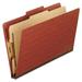 Pendaflex Four-Section Pressboard Classification Folders 2\\ Expansion 1 Divider 4 Fasteners Letter Size Red Exterior 10/Box