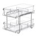VOSS 2 Tier Bathroom Organizer With Dividers Clear Pull Out Cabinet Organizer Multipurpose Vanity Counter Tray Kitchen Closet Organizers & Storage Container