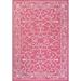 JONATHAN Y JONATHAN Y Madrid Vintage Filigree Textured Weave Indoor/Outdoor Area Rug 5 X 8 - Fuchsia/Light Gray