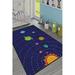 LaModaHome Area Rug Non-Slip - Blue Planet Soft Machine Washable Bedroom Rugs Indoor Outdoor Bathroom Mat Kids Child Stain Resistant Living Room Kitchen Carpet 4.7 x 7.3 ft