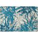 Bravado Indoor/Outdoor Blue Abstract Floral 1 8 x 2 6 Non-Skid Accent Rug