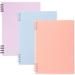 3Pcs Spiral Notebook Plastic Cover Notebook Portable Academic Notebooks Journal Notebook