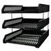 1pc 3 Tier Plastic File Document Rack Desktop File Holder Organizer for Office