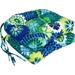 16-Inch Outdoor Rounded Back Chair Cushion 16 X 16 Luxury Azure 2 Count