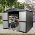 Aidenkid Outdoor Storage Shed 8.2 x 6.2 Metal Steel Utility Tool Shed Storage House with Double Lockable Doors & Air Vent for Backyard Garden Patio Lawn