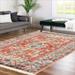 Alfa Rich 5x7 Area Rugs Ultra-Thin Oriental Light Red Rug Non-Slip Machine Washable Easy Clean Pet Friendly Rugs