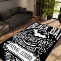 LaModaHome Non-Slip Rug Black Bat Design Non-Slip Rug Washable Mat Child Stain Resistant Living Room Kitchen Carpet - Size: 4 9X2 6ft(150X80cm)