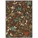 HomeRoots 8 x 11 ft. Brown Floral Stain Resistant Indoor & Outdoor Rectangle Area Rug - Brown - 8 x 11 ft.