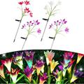 4 Pcs Solar Lights Outdoor Garden Decorative Lily Flowers Waterproof Solar Garden Lights Multi-Color Changing LED Solar Powered Landscape Lights for Yard Garden Patio (2 Purple+ 1 White+ 1Pink)