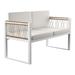 Afuera Living Modern Cushioned Outdoor Loveseat Settee in Natural / White