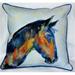Betsy Drake Interiors Blue Horse Indoor & Outdoor Throw Pillow - 22 x 22 in.