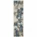 HomeRoots 2 x 7 ft. Beige Abstract Stain Resistant Indoor & Outdoor Rectangle Area Rug - Blue and Beige - 0.15in. H x 21.65in. W x 86.61in. D