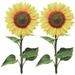 2Pcs Acrylic Sunflower Stake Garden Yard Sunflower Acrylic Decor Flower Stake Garden Stake Sign