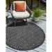 Unique Loom Spatial Indoor/Outdoor Trellis Textured Rug Charcoal/Ivory 5 3 Round Textured Trellis Modern Perfect For Dining Room Entryway Bed Room Kids Room