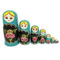 8pcs Lot Wishing Doll Green Girl Handmade Toys Matryoshka Doll Girl Russian Nesting Dolls Assorted Colors Kids Gift