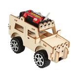 FRCOLOR Woodcraft Toy Wooden Car Construction Kit Wood Model 3D Wooden Puzzle Children Car Educational Toy DIY Kit for Children for Your Kids Fun Toy