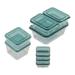 9 Pcs Miniature Doll House Fresh Keeping Box 1:6 1:12 Doll House Food Preservation Fruit Container Box Set Dollhouse Dining Table Decoration Set Green