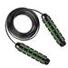 Jump Rope Adjustable Steel Jump Rope Workout with Foam Handles for Fitness Home Exercise & Slim Body - Black green