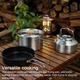 Nebublu Camping Hiking Cookware Set Stainless Steel Pot Frying Pan Kettle Set Portable Picnic Cookware Kit Must-Have for Travel Cooking