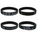 4Pcs Silicone Bracelet Motivational Wristband Elastic Inspirational Wrist Strap Bangle Gift for Adult Teens (Black Dream Be Yourself Change the World Create)