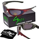 Ridgeline Foam Padded Motorcycle Sunglasses Various Frame and Lens Options Frame Color: Red Lens Color: Gray