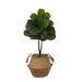 Nearly Natural 3 ft. Artificial Fiddle Leaf Fig Tree with Handmade Cotton & Jute Woven Basket DIY Kit Green & Natural